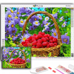 Ristpistete komplekt DIY Teemanttikandid Puuviljad ja Makaronid Teemantmaaling Kodukaunistus Full Round 20X30CM
