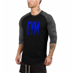 Muscleguysi uus keskmiste varrukatega &uuml;laosa &uuml;mara kaelusega Kolmveerandvarrukatega puuvillane T-s&auml;rk Meeste suvine universaalne l&uuml;hikeste varrukatega M must