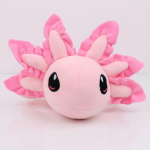 Axolotli pl&uuml;&uuml;sist m&auml;nguasja, t&auml;idetud loomanuku j&otilde;ulukingitus lastele f&auml;nnidele roosa