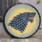 Medieval Shield Greek Game of Throne Warrior Armour Viking K&auml;sitsi valmistatud seinakaunistus