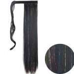 LISI HAIR Naiste 22-tolline Twinkle, pikk sirge hobusesabaga juuksepikendused s&uuml;nteetilisest kiust juuste m&auml;his naistele hobusesaba 55 cm