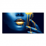 Suures suuruses mustad naised kuldsete seksikate huultega &Otilde;limaalid l&otilde;uendil Kaasaegsed seinad Cuadros Pildid Kodu Elu Roon Decor Raamimata 60cm&times;150cm NoFrame