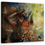 L&otilde;uenditr&uuml;kk Nude Woman Akvarell 30x30 mitmev&auml;rviline