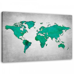 L&otilde;uendiprint Maailmakaart T&uuml;rkiissinine 60x40 roheline