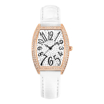 SINOBI Luksuslikud Nahast Naiste Kellad Mood S&auml;ravad Teemantid Nahast Rihm Veekindel Rooma Numbritega Naiste Kvartsk&auml;ekell valge