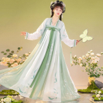 Hanfu t&uuml;druk Hiina stiilis riidest suvekleit Antiik Tang &uuml;likond super haldja kost&uuml;&uuml;m kleit v&auml;ikese t&uuml;druku merineitsi printsessi seelik aluspesu S