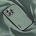 Luksuslik riidest riidest telefoni&uuml;mbris iPhone'i 14 13 12 Pro Max 14 Plus jaoks l&ouml;&ouml;gikindel silikoonist pehme kaitseraua &otilde;huke k&otilde;va arvuti tagakaas Coque For iPhone 14Pro Max roheline