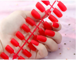24 tk/komplekt DIY Quick Nails Pikad lameda peaga matt j&auml;&auml;tunud kunstk&uuml;&uuml;ned Mitmev&auml;rvilised ribad viimistletud kulumismanik&uuml;&uuml;r