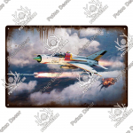 Putuo Decor II maailmas&otilde;ja v&otilde;itleja metallist silt Vintage t&auml;his Tinatahvel Tankitahvel garaažimehe koopa elutoa jaoks Kodu seinakaunistus 7.8x11.8inch