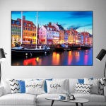 Maastik V&auml;rviline Ehitus Paadi l&otilde;uend Maalimine P&auml;ikeseloojangu plakatid ja Prindid Seinakunstipildid Elutuba Kodukaunistus Ilma raamita 20cm&times;40cm NoFrame