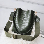 Vintage krokodillimustriga &uuml;ks &otilde;lakott Suure mahutavusega mitmek&uuml;lgne lai &otilde;larihm Crossbody kott k&auml;eshoitav kandekott roheline