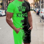 Suvine meeste T-s&auml;rgi &uuml;likond &uuml;hev&auml;rviline Lihtne vabaaja kampsun L&uuml;hikeste varrukatega l&uuml;hikeste p&uuml;kste komplekt Kaks t&uuml;kki t&auml;navar&otilde;ivaid 4XL