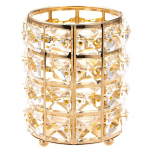 Meigipintslid Crystal Bling Organiser Golden Cosmetic Brush Pliiatsihoidja K&uuml;&uuml;nlahoidja hoiukarbi konteiner kuld