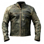 NOORA Old School Biker Vintage Cafe Racer Distressed must nahktagi XXXL must