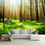 Metsa tapeet Fantaasia P&auml;ikesepaiste Metsa seinamaaling Hd Looduslikud maastikud Tapeet Elutuba Magamistuba Lastetuba 3D Seinamaaling Dekoratsioon 200 cm(W) x 140 cm(H)