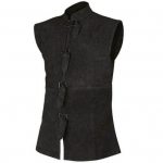 Meeste vest Vintage keskaegne renessanss Gentleman Satge Performance varrukateta &uuml;hev&auml;rviline krae rollim&auml;ng Cosplay kost&uuml;&uuml;m L must