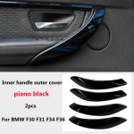 Siseukse k&auml;epideme katte viimistlusplaat s&uuml;sinikkiust tekstuuriga viimistlustarvikud BMW 3/4 seeria F30 F80 F31 F32 F33 F34 F35 jaoks 4pcs3Ku