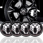 4 x Tiger Head autorooli rehviratta keskosa auto kleebis Rummu korgi embleemi m&auml;rgi kleebiste s&uuml;mbol