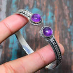 Amet&uuml;stist v&auml;&auml;riskivist k&auml;sitsi valmistatud ehted 925 sterlingh&otilde;bedast reguleeritav k&auml;ev&otilde;ru Adjustable lilla