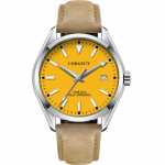 Corgeut 41MM Luksuslik top meeste steriilne sihverplaadiga kell, oranž sihverplaat, h&otilde;bedased k&auml;ed, automaatne kohting, NH35, mehaaniline safiir, mehed pruun