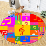 &Uuml;mmargune muusika flanellvaip Elutoa kaunistus Vaibad Luksuslik magamistoa sisekujundus Vaibad Pestav salongivaip Libisemiskindel p&otilde;randamatt Diameter 120cm