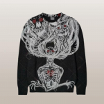 Gooti stiilis pullover avara O-kaelusega kampsunid meeste naiste hip-hop t&auml;navar&otilde;ivad Harajuku kampsun, vintage Halloween terror emo y2k M
