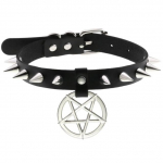 Goth Punk Spike Rivet Choker kaelarihm naistele Steampunk Pentagram kaelakee Emo kaelarihm Cosplay Chocker gooti aksessuaarid