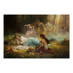 Renessansi esteetika Hans Zatzka maalide reproduktsioonitr&uuml;kised Plakat Noble Lady In the Garden L&otilde;uendimaal Seinakunst Cuadros 50x70cm no frame