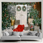 J&otilde;ulukamin Suur seinavaip J&otilde;ulupuu Lumememm Multifilm Kassi&ouml;&ouml; T&auml;histaeva taevas Ripptekk Seinapilt 100x75cm