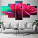 5 paneeli punase roosi lillede raam L&otilde;uendimaal HD-prinditud kaasaegne seinakunsti plakat Modulaarsed pildid Kodukaunistus Elutuba Ilma raamita 20x35cm*2 20x45cm*2 20x55cm*1