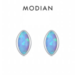 MODIAN 925 Sterling Silver Charm Romb Natural Opal Stud K&otilde;rvar&otilde;ngad Naistele T&uuml;drukutele Kullav&auml;rvi Allergiavastased Peened Ehted h&otilde;be