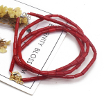 1 haru s&uuml;nteetilised punased korallihelmed 3 &times; 5 mm silindrilised lahtised vahehelmed ehete valmistamiseks DIY kaelakee k&auml;ev&otilde;ru tarvikud Pikkus 38 cm 3&times;5mm