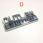 Outlaw Editioni metallist embleemi m&auml;rgikleebis, s&otilde;duri kleebis J/eep G/rand C/herokee L/iberty P/atriot R/enegade F/ord F-150 F250 F350 jaoks A