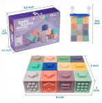 Pehmed virnastamisklotsid Baby Montessori sensoorsete hammaste m&auml;nguasjade jaoks 5x5x5cm