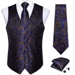 Dibangu Punane vest meestele Paisley vest Lips ja taskur&auml;tik pulmavesti komplekt pidulik &uuml;likond Vest meestele S