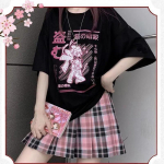 2022. aasta uus Fashoin Y2K tr&uuml;kitud multikas l&uuml;hikeste varrukatega t&uuml;drukutele vabaaja INS Harajuku T-s&auml;rk Punk t&auml;navar&otilde;ivad 2Xl must