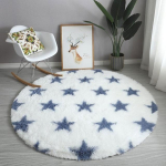 T&auml;hemustriga &uuml;mmargused vaibad elutuppa Pehme magamistoaga lastetoa sisustusvaibad Salongi, paksema hunnikuga pehme vaibaga kodukaunistus Diameter 120cm 2XL