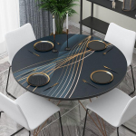 P&otilde;hjamaade stiilis PVC laudlina veekindel ja &otilde;likindel nahast laudlina plastikust &uuml;mmargune lihtne hotelli nahast lauamatt Diameter 90cm