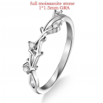Sertifitseeritud 1,5 mm t&auml;is moissanite s&otilde;rmused naistele, mis sobivad teemantpulmapaelaga 100% 925 sterling h&otilde;bedast ehete hulgim&uuml;&uuml;k GRA 5.5&US size