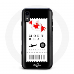 Coque iphone X billet d'avion montr&eacute;al