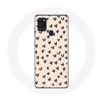 Samsung Galaxy A21S &uuml;mbris Black Hearts abstraktse tekstuuriga taust