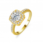 S925 h&otilde;bes&otilde;rmus Moissanite ruudukujuline pakk, 1 karaadine 6,5 mm naiste s&otilde;rmus D v&auml;rvi moissaniitkattega 14K abielus&otilde;rmuse pakkumine teemants&otilde;rmus 9
