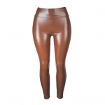 Naiste kunstnahast p&uuml;ksid elastsed kitsad tagumikku t&otilde;stetud k&otilde;rge v&ouml;&ouml;kohaga l&auml;ikiv pehme hingav figuuri kujundav Tummy Control Solid Color Lady &ouml;&ouml;klubi 2XL pruun