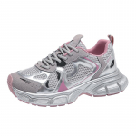 Daddy Shoes Naiste kevadised uued paksu tallaga libisemiskindlad kerged vabaajajalatsid Suurendage naiste spordijalatsid 35 roosa