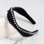 Pearl Rhinestone Hair Band Naiste Vintage Crystal Embeding Advanced Peakatted &Scaron;ampoon Libisemisvastane Barokk Juukse Aksessuaarid OneSize