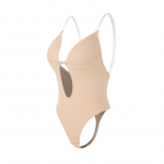 Naiste Vormiv Pesu S&uuml;gava V-kaelusega Kehavormija Seljaosata U-kujulise S&uuml;vendiga String Vormijad V&ouml;&ouml;koht Treener Naiste L&auml;bipaistvate Rihmadega Polsterdatud Push-Up Vormiv Pesu M beež