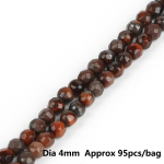 Lihvitud kivipall, naturaalne esmane punase tiigrisilma &uuml;mmargused helmed ehete valmistamiseks DIY k&auml;ev&otilde;ru kaelakee pahkluu 4mm 93pcs