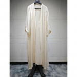 Eid Silky Abayas naistele moslem Jalabiya Ramadan R&uuml;&uuml; Kleit N&ouml;&ouml;p Varrukas Ramadan Caftan Peokleidid Vestido Largo Cardigan XXL aprikoosi