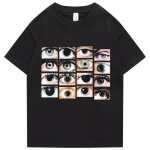 Suures suuruses S-5XL Hip Hop t&auml;navar&otilde;ivad Meeste T-s&auml;rk Silmade tr&uuml;kitud Harajuku T-s&auml;rk Puuvillane vabaaja Ts&auml;rk Suvine l&uuml;hikeste varrukatega Topid T-s&auml;rgid XL