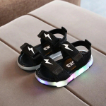 Moodsad lapsed Led-sandaalid, helendavad lapsed suvised helendavad sportlikud poisid t&uuml;drukud, vilkuvad pehmed rannajalatsid sandaalid 21 must